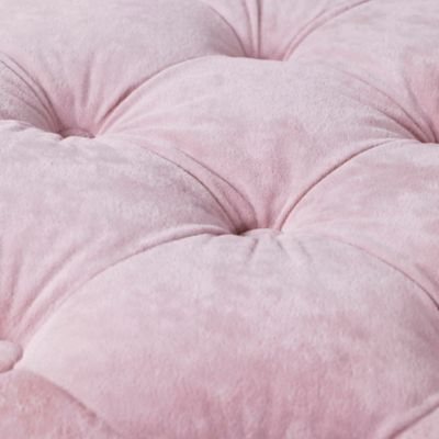 Streamdale Pink Velvet Ottoman Elegant Accent