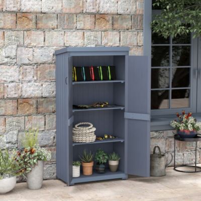 Outdoor Storage Cabinet with Waterproof Metal Roof,