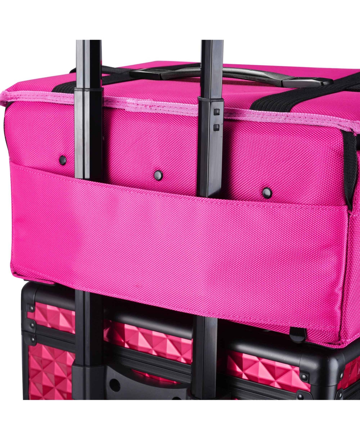 Byootique Cosmetic Organizer Travel Bag Makeup Train Case with Adjustable Strap Portable Rose Red