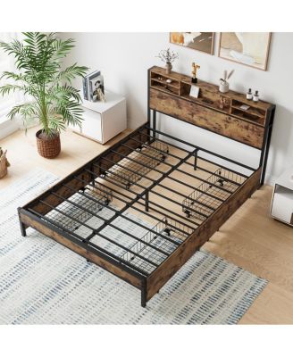  Queen Bed Frame With Storage Headboard And 4 Drawers