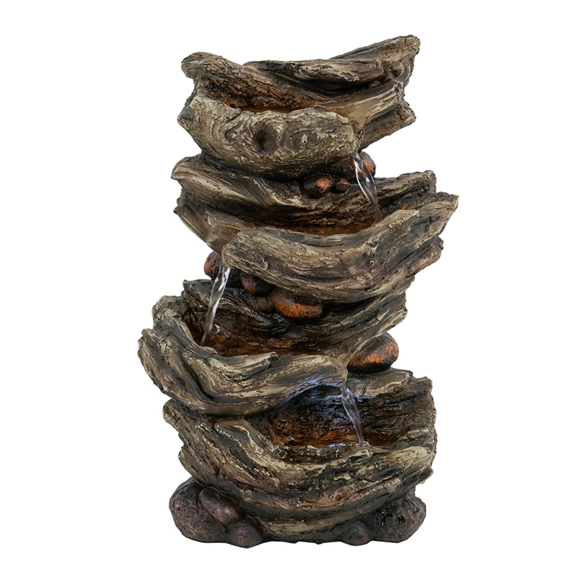 Streamdale Furniture Tranquil Tabletop Fountain Rustic Wood Design for Serenity
