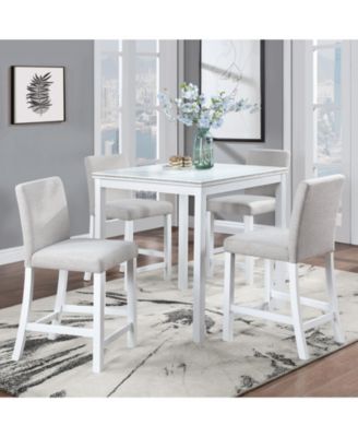 Streamdale Elegant Wooden Counter Height Dining Set with Upholstered Chairs