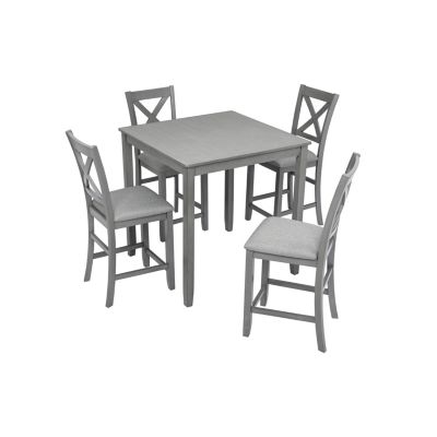 5-Piece Solid Wood Counter Dining Set