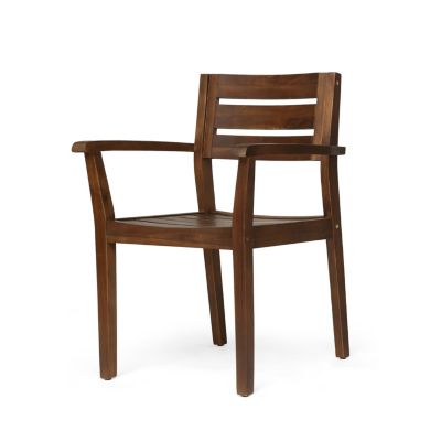 Streamdale Christopher Knight Home 2-Piece Acacia Wood Outdoor Dining Chairs