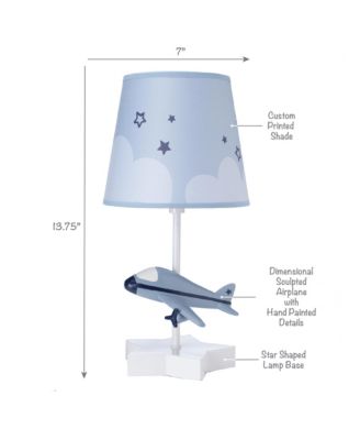 Little Aviator Hand-Painted Airplane Lamp with Shade & Bulb