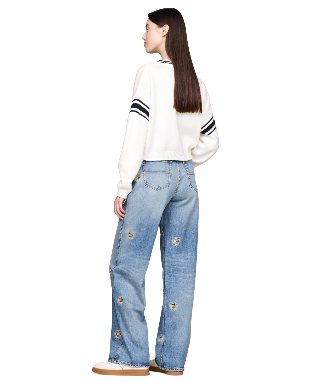 Tommy Jeans Women's Cotton Cropped Varsity Sweater