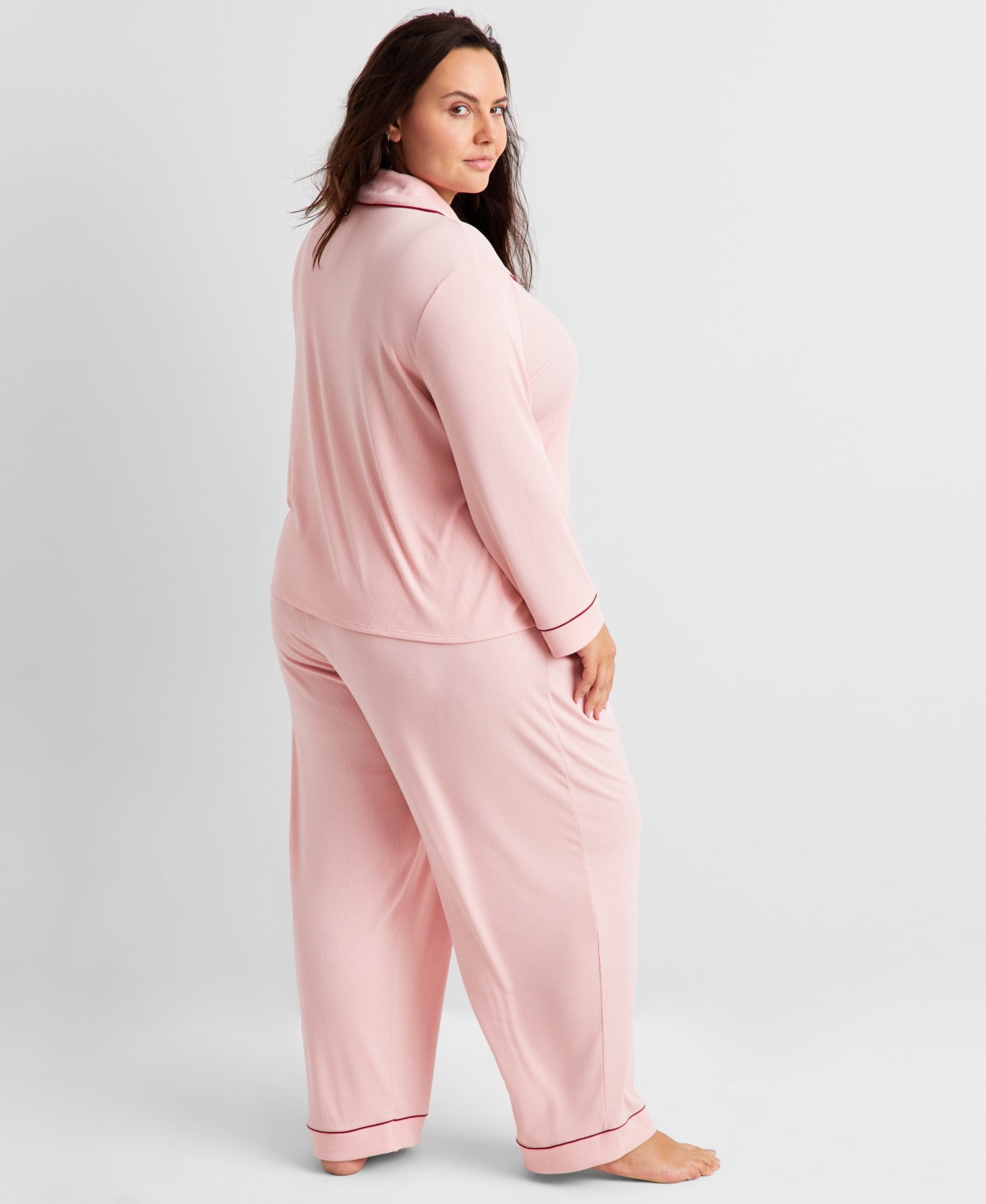 State Of Day Women's 2-pc. Packaged Ribbed Notched-collar Pajamas Set Xs-3x, Created For Macy's