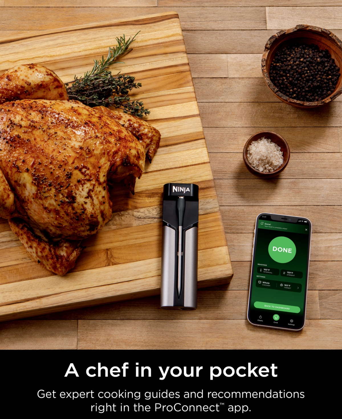 Ninja Prochef Connected Wireless Thermometer Indoor & Outdoor, Wp100 In No Color