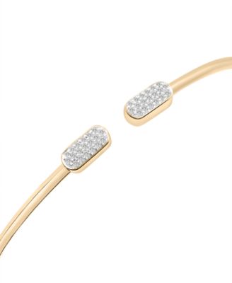 Diamond Rectangular Cluster Cuff Bangle Bracelet (1/10 ct. t.w.) in 10k Gold, Created for Macy's