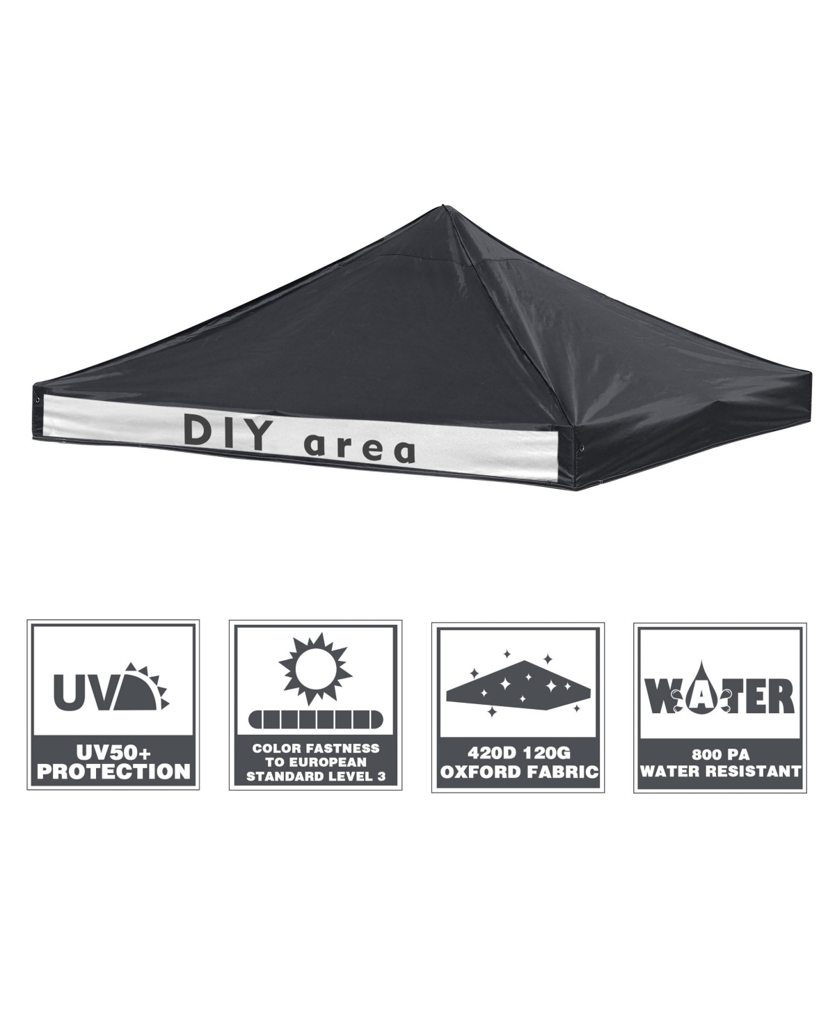 Yescom 9.6x9.6ft Canopy Replacement Top for 10ft Ez Tent Oxford Cover Outdoor