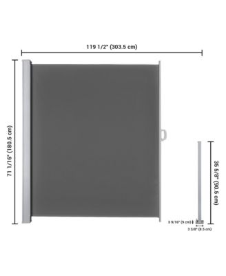 119x71 In Outdoor Retractable Side Awning Folding Privacy Screen Divider Garden