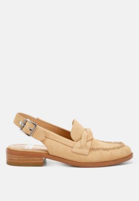 Womens Nemykin Woven Strap Slingback Loafers