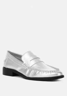 Rag and Co Womens Plavia Genuine Leather Loafers