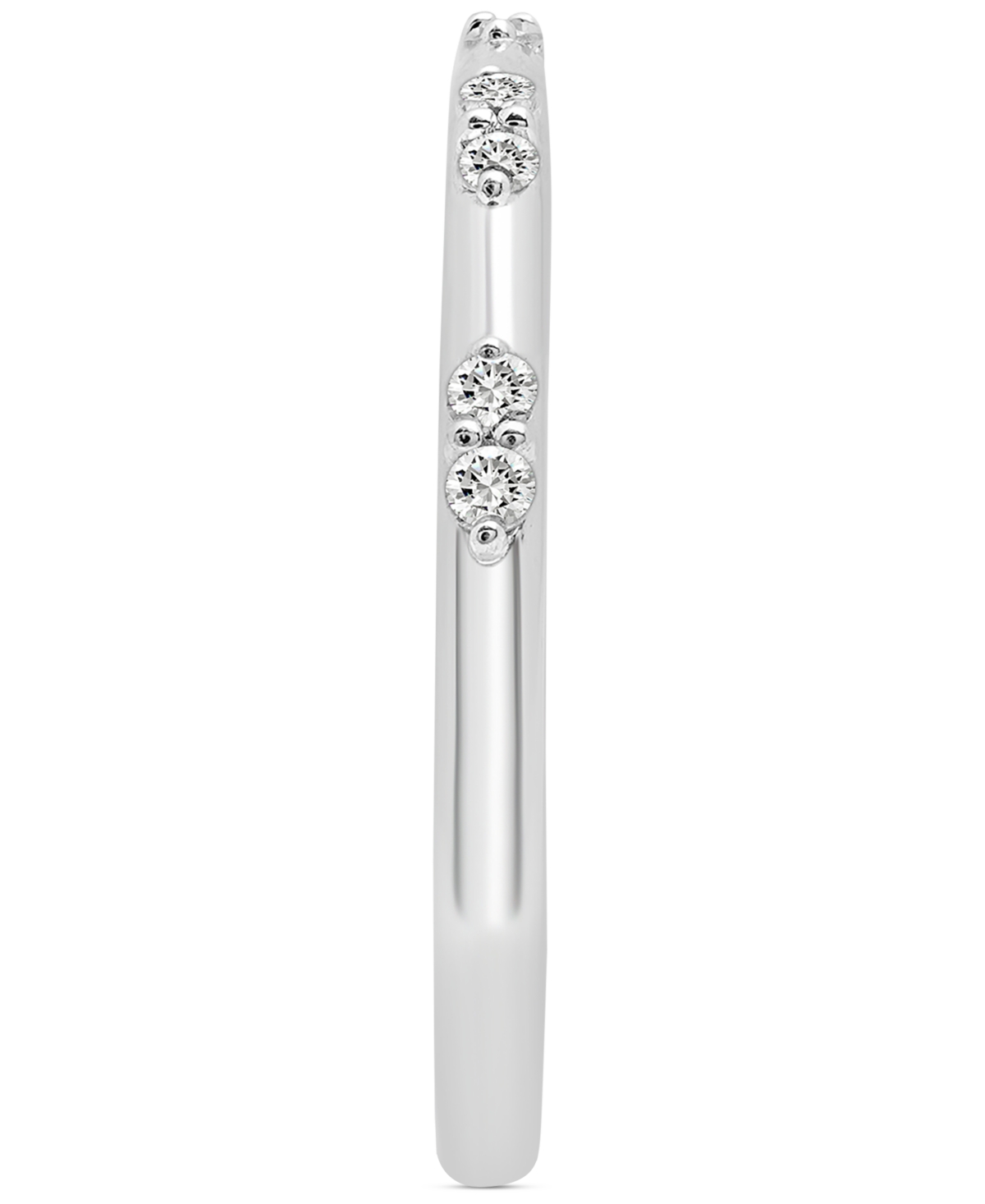 Wrapped Diamond Mini Cluster Stack Band (1/6 Ct. T.w.) In 10k White Gold, Created For Macy's In White Gold