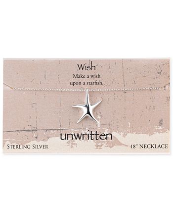 Unwritten - Sterling Silver Necklace, Mini Starfish Pendant