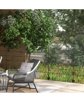 4-Panel Decorative Garden Fence with Interlocking Design