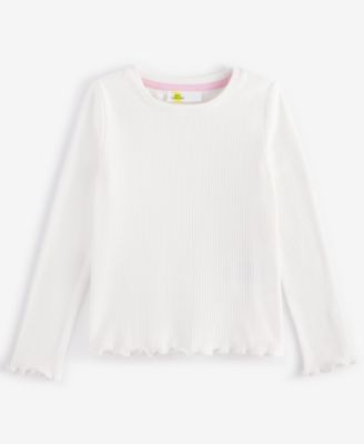 Epic Threads - Toddler Girls Solid Ribbed Lettuce-Hem Top