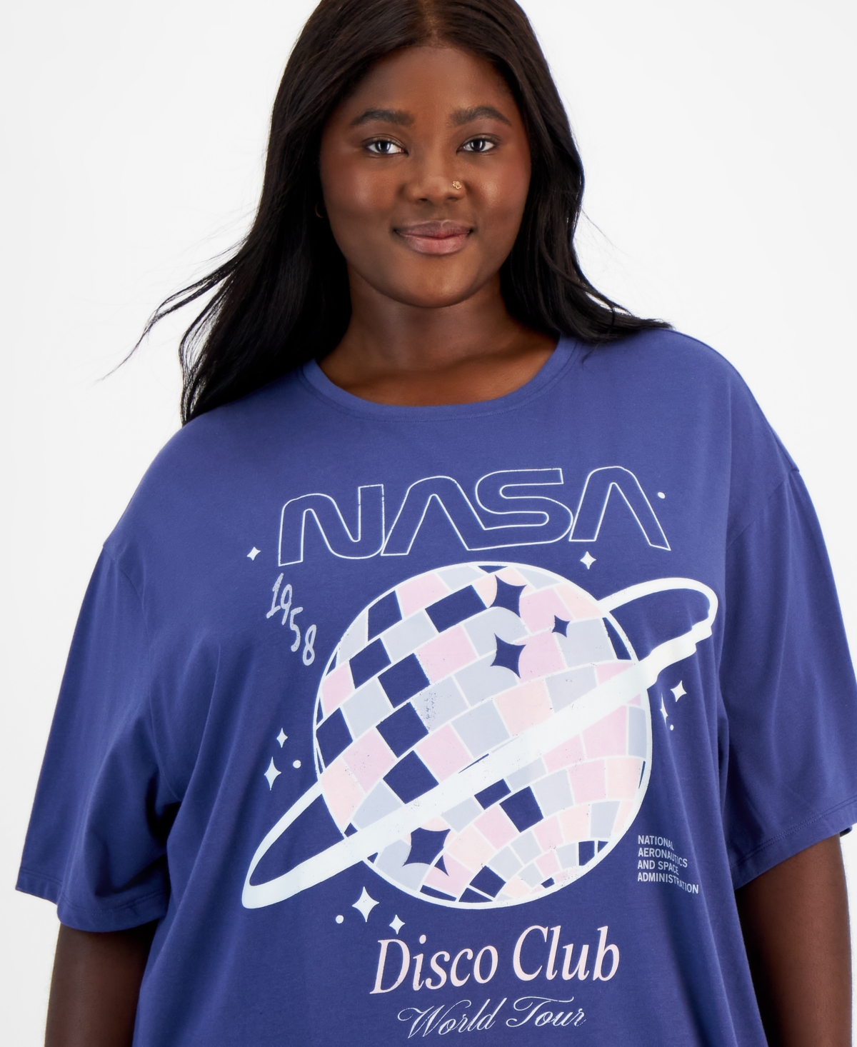Grayson Threads, The Label Trendy Plus Size Nasa Disco Club Short-Sleeve T-Shirt