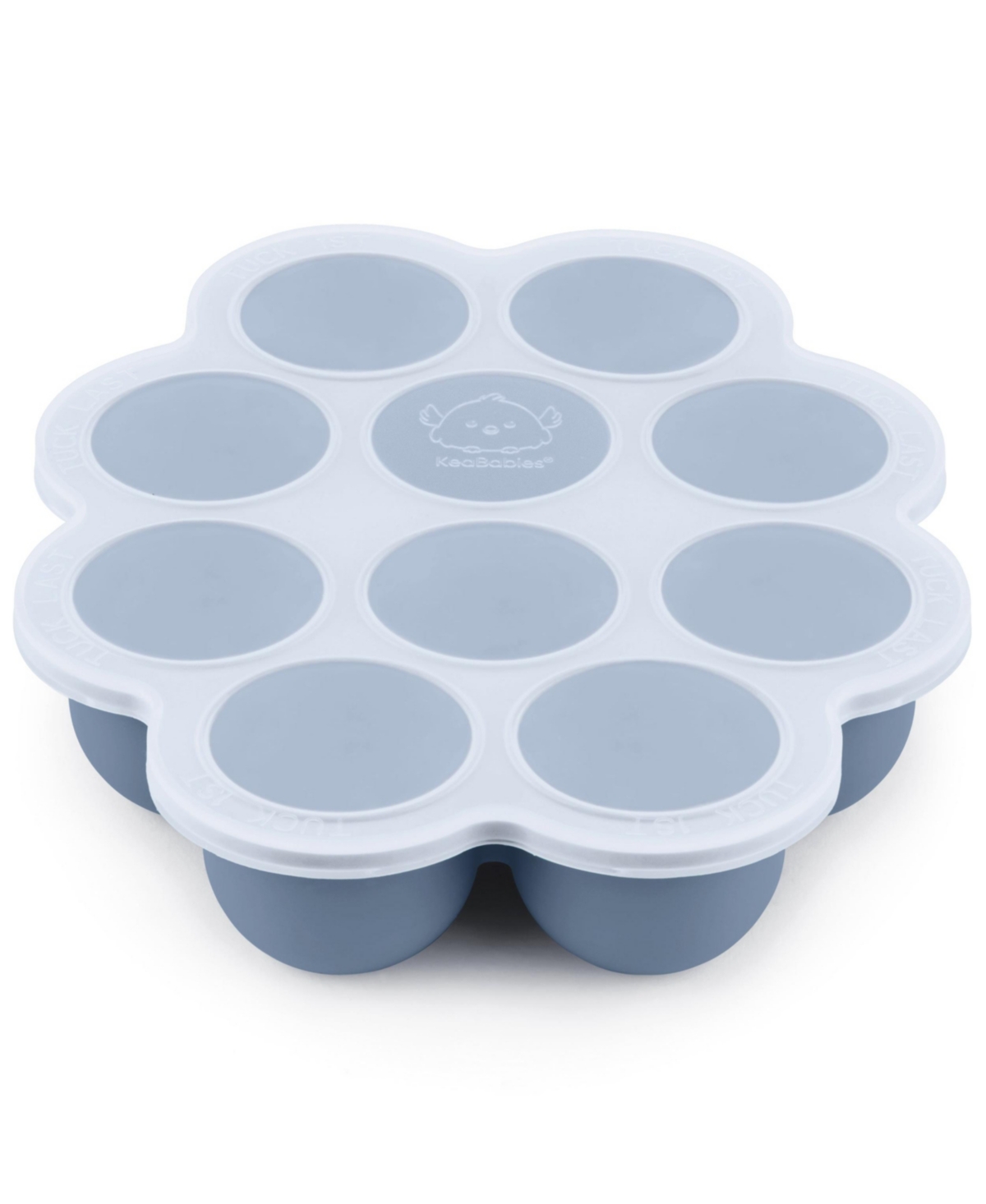 KeaBabies Prep Silicone Baby Food Freezer Tray with Clip-on Lid, x 10 Silicone Freezer Molds, Bpa-Free Baby Food Storage