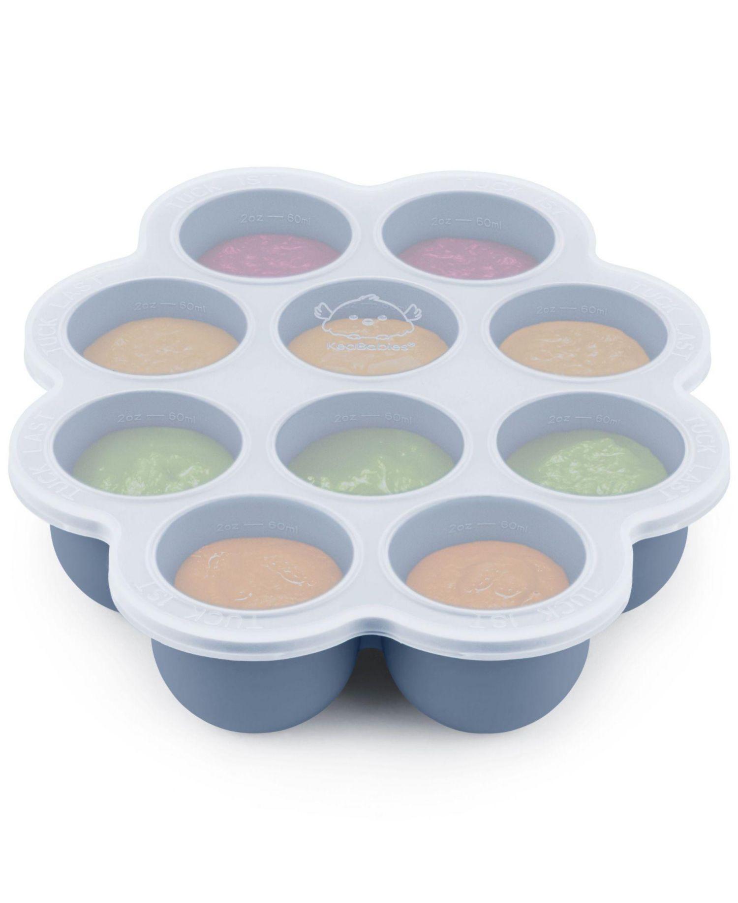Prep Silicone Baby Food Freezer Tray with Clip-on Lid, 2oz x 10 Silicone Freezer Molds, BPA-Free Baby Food Storage