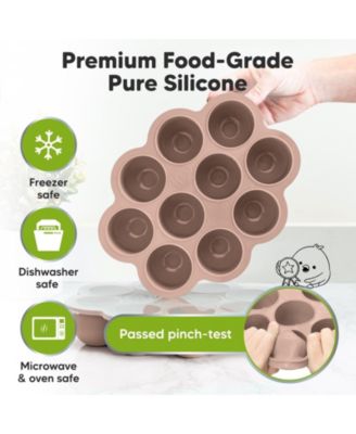 Prep Silicone Baby Food Freezer Tray with Clip-on Lid, 2oz x 10 Silicone Freezer Molds, BPA-Free Baby Food Storage
