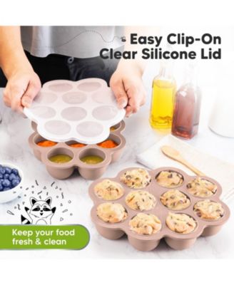Prep Silicone Baby Food Freezer Tray with Clip-on Lid, 2oz x 10 Silicone Freezer Molds, BPA-Free Baby Food Storage