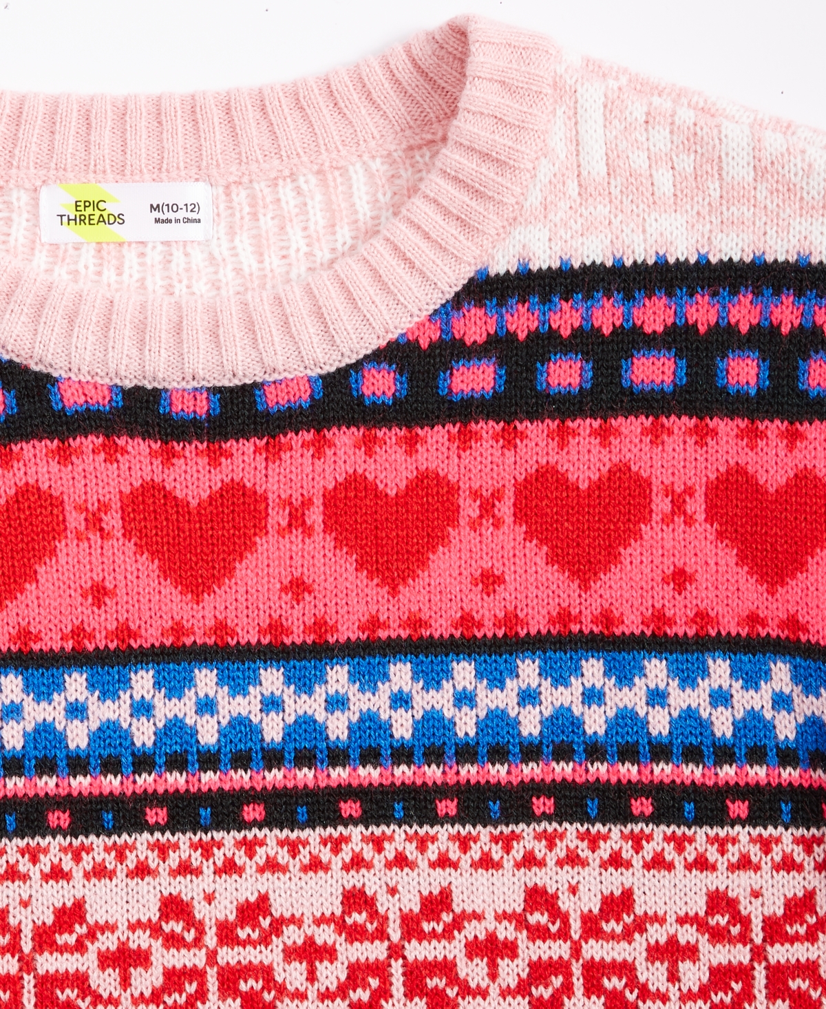 Epic Threads Girls Fair Isle Stripes Pullover Sweater, Created for Macy's