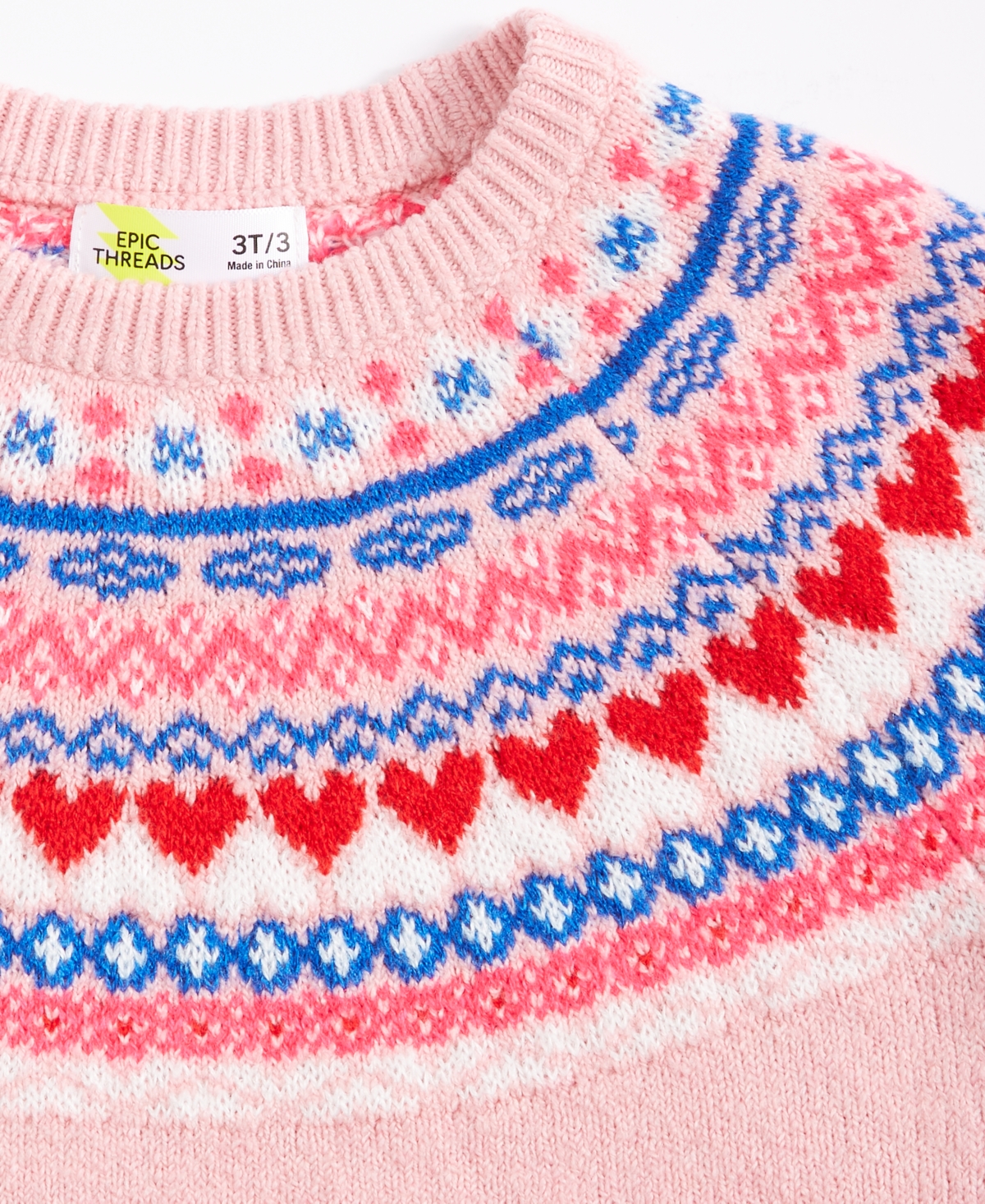 EPIC THREADS TODDLER GIRLS FAIR ISLE CREWNECK SWEATER, CREATED FOR MACY'S 