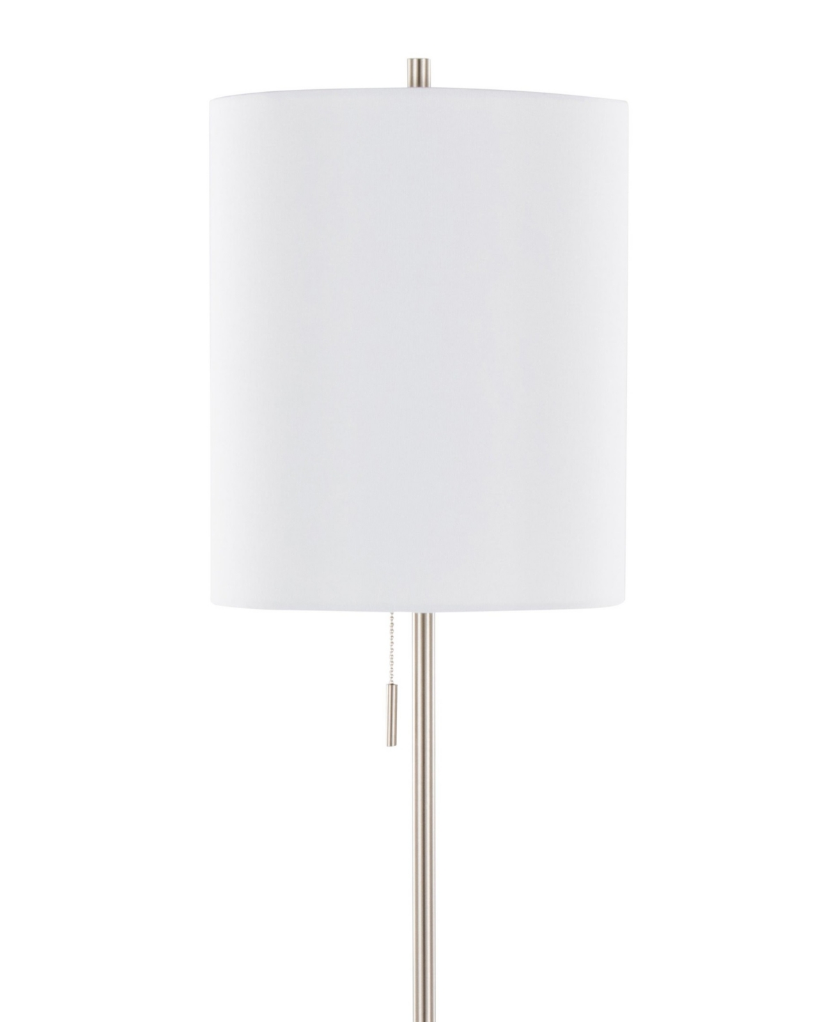 Lumisource Cone 64" Contemporary Metal Floor Lamp In Brushed Nickel,white Linen