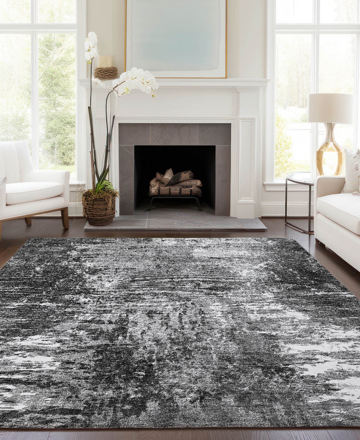 Addison Chantille Machine Washable Acn718 2'6"x3'10" Area Rug In Gray