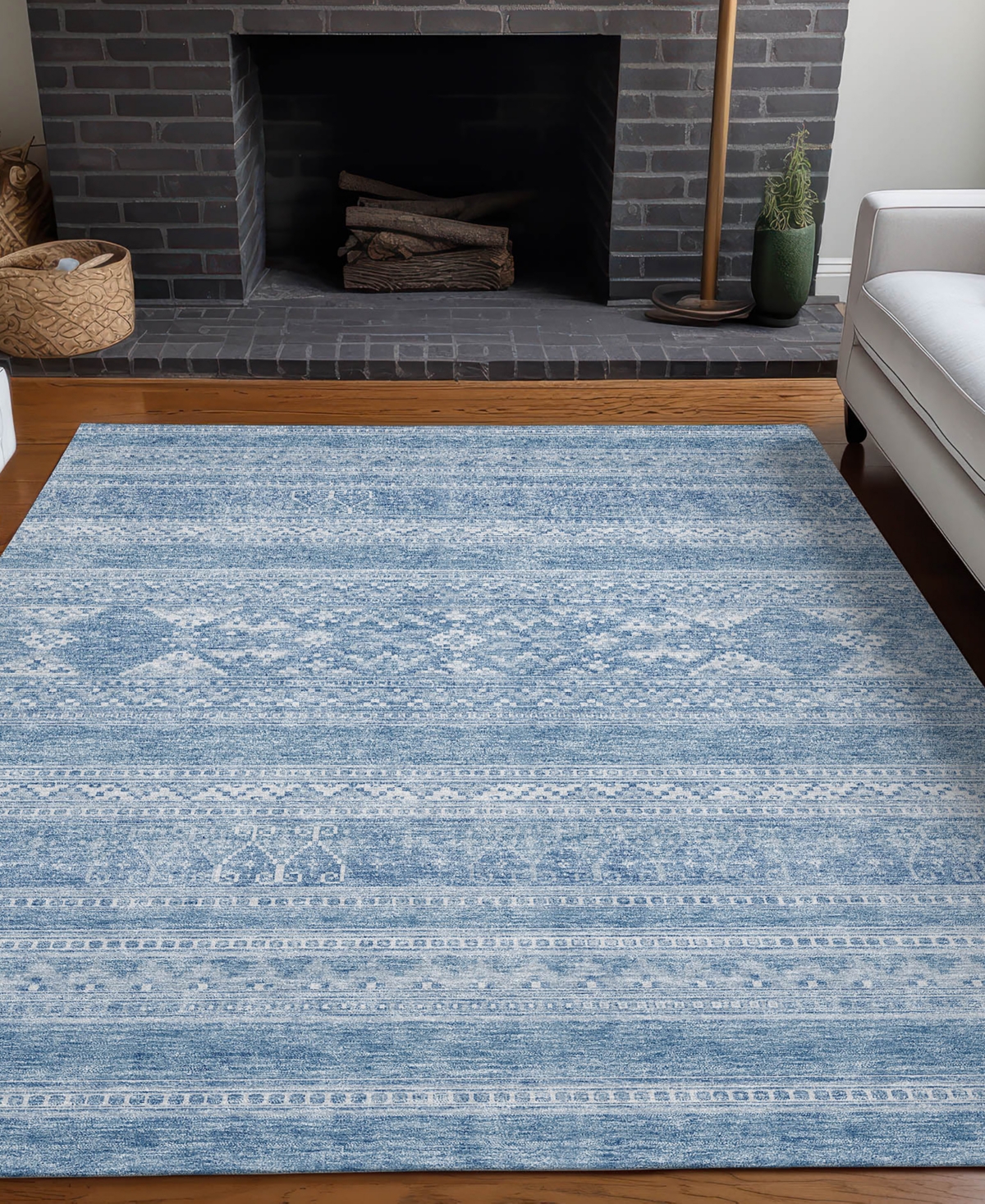 Addison Chantille Machine Washable Acn714 5'x7'6" Area Rug In Mist