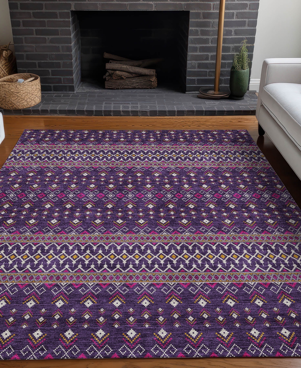 Addison Chantille Acn696 9'x12' Area Rug In Purple