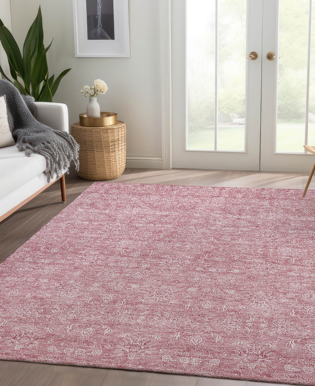 Addison Chantille Machine Washable Acn703 5'x7'6" Area Rug In Rose