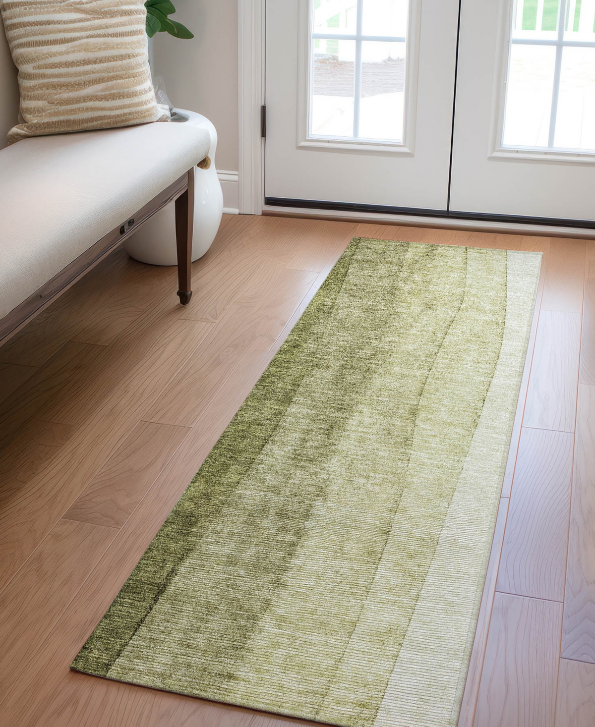 Addison Chantille Acn690 2'3"x7'6" Runner Area Rug In Olive