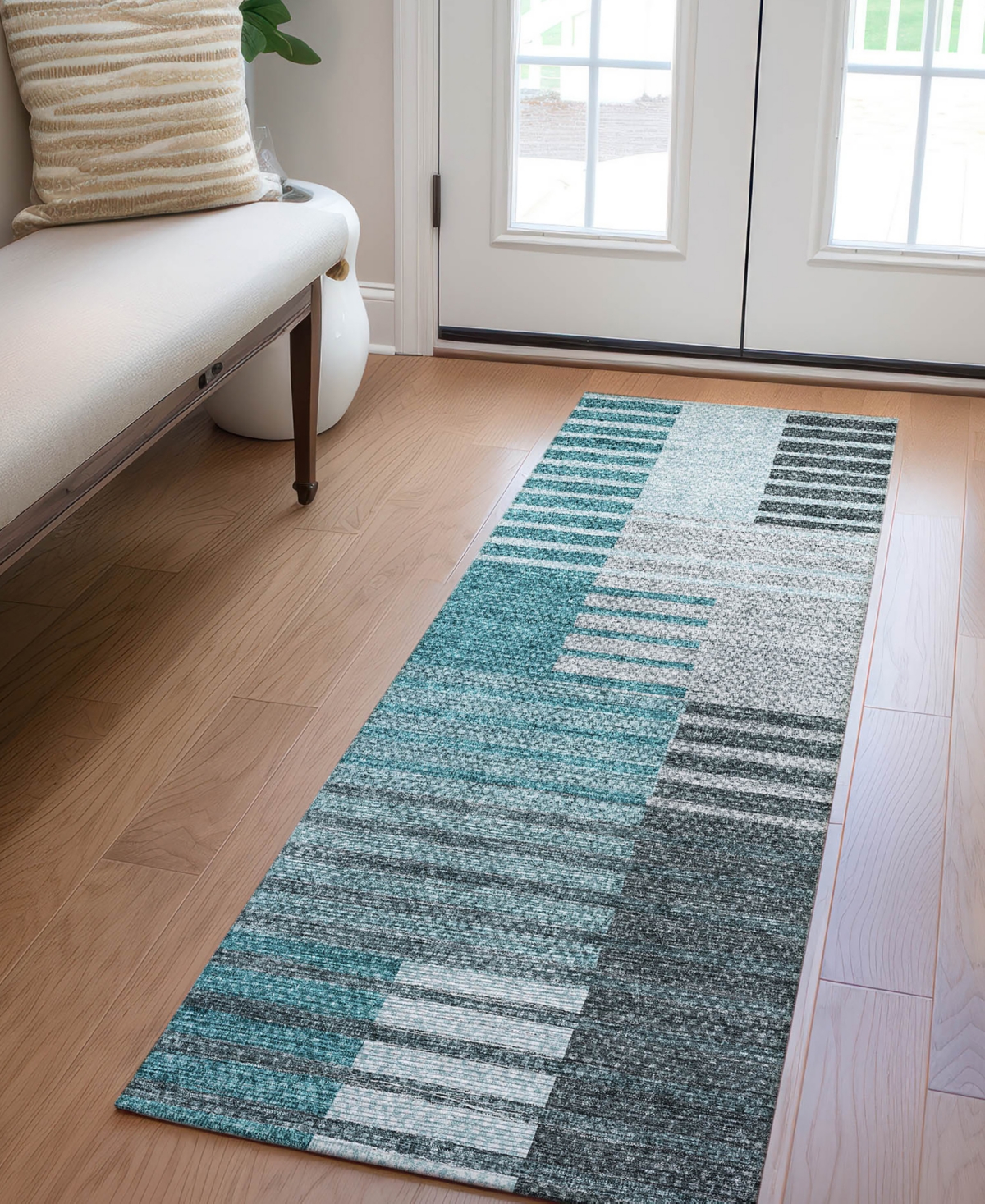 Addison Chantille Acn687 2'3"x7'6" Runner Area Rug In Teal
