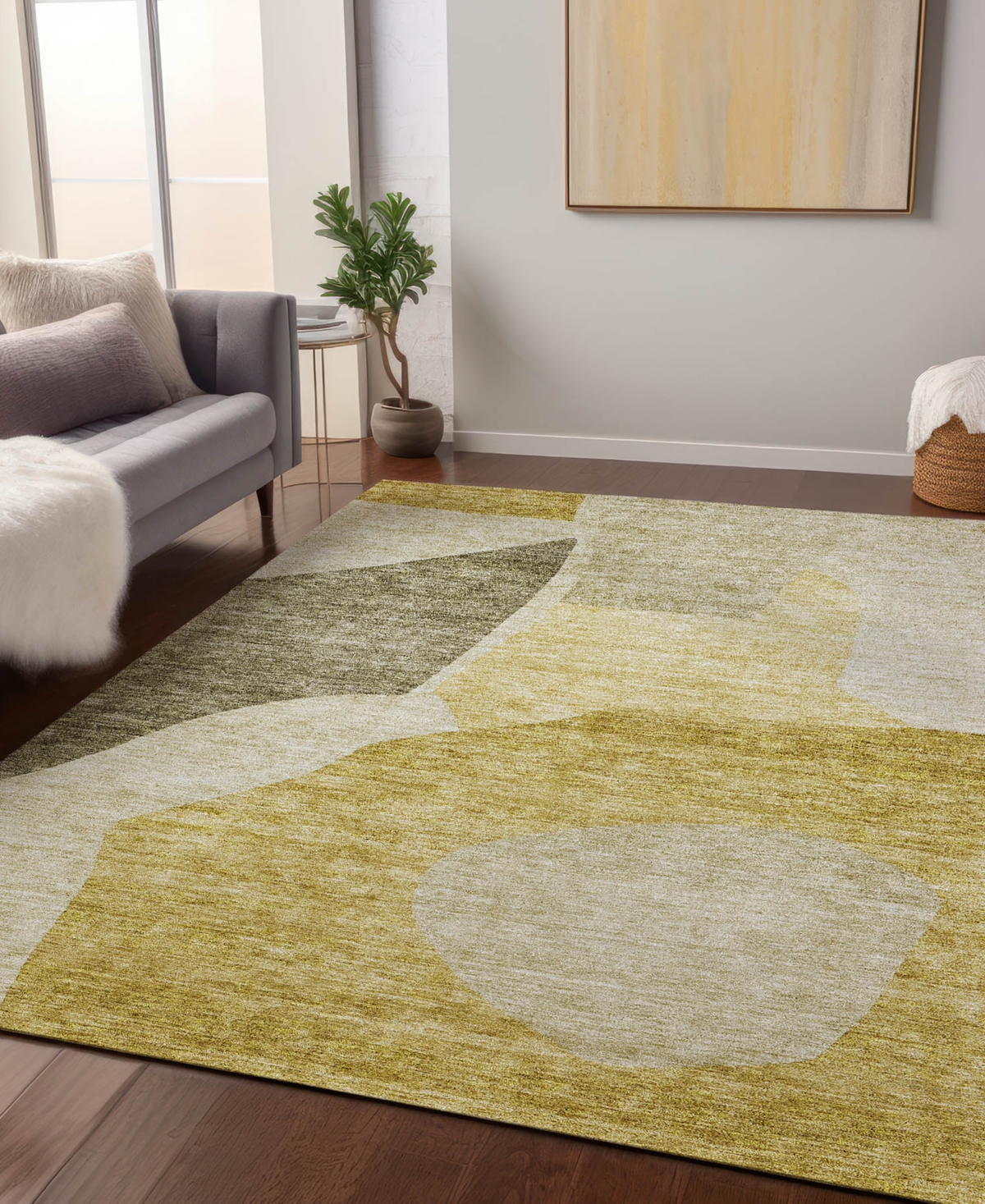 Addison Chantille Acn665 8'x10' Area Rug In Gold