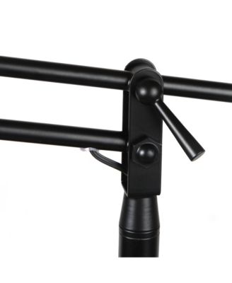 Ava 61" Height-Adjustable LED Black Floor Lamp with Classic Fabric Drum Shade