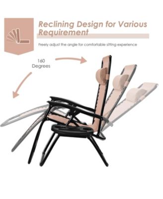 Outdoor Folding Zero Gravity Reclining Lounge Chair