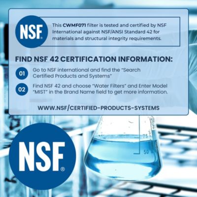 NSF Certified Replacement Refrigerator Water Filter Compatible with Daewoo DW2042FR-09, Pack of 1