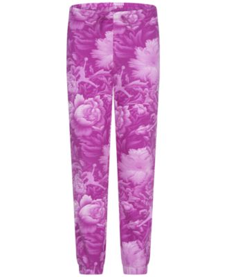 Jordan - Big Girls Brooklyn Floral-Print Fleece Pants