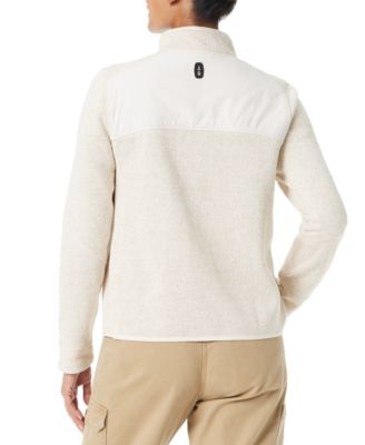 Women's Mixed-Media Mock-Neck Sweatshirt