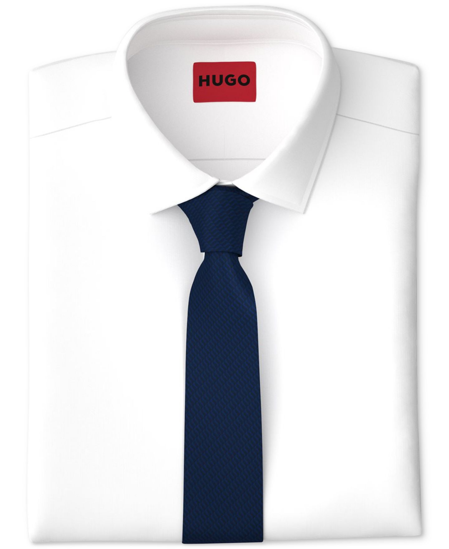 Мужской шёлковый галстук Hugo Boss, Dark Blue, цвет: Тёмно-синий — фото 2