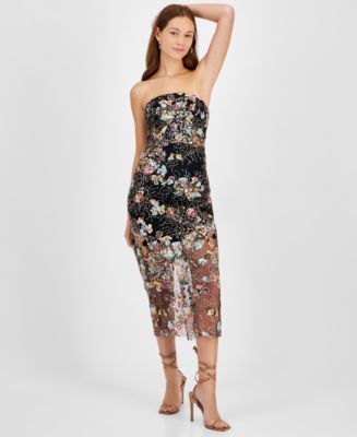 Sam Edelman Floral Embroidered Mesh Midi buy Dress Size 8