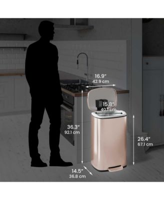 13.2 Gallon SoftStep Stainless Steel Step Trash Can with AbsorbX Odor Filter and Removable Inner Bucket