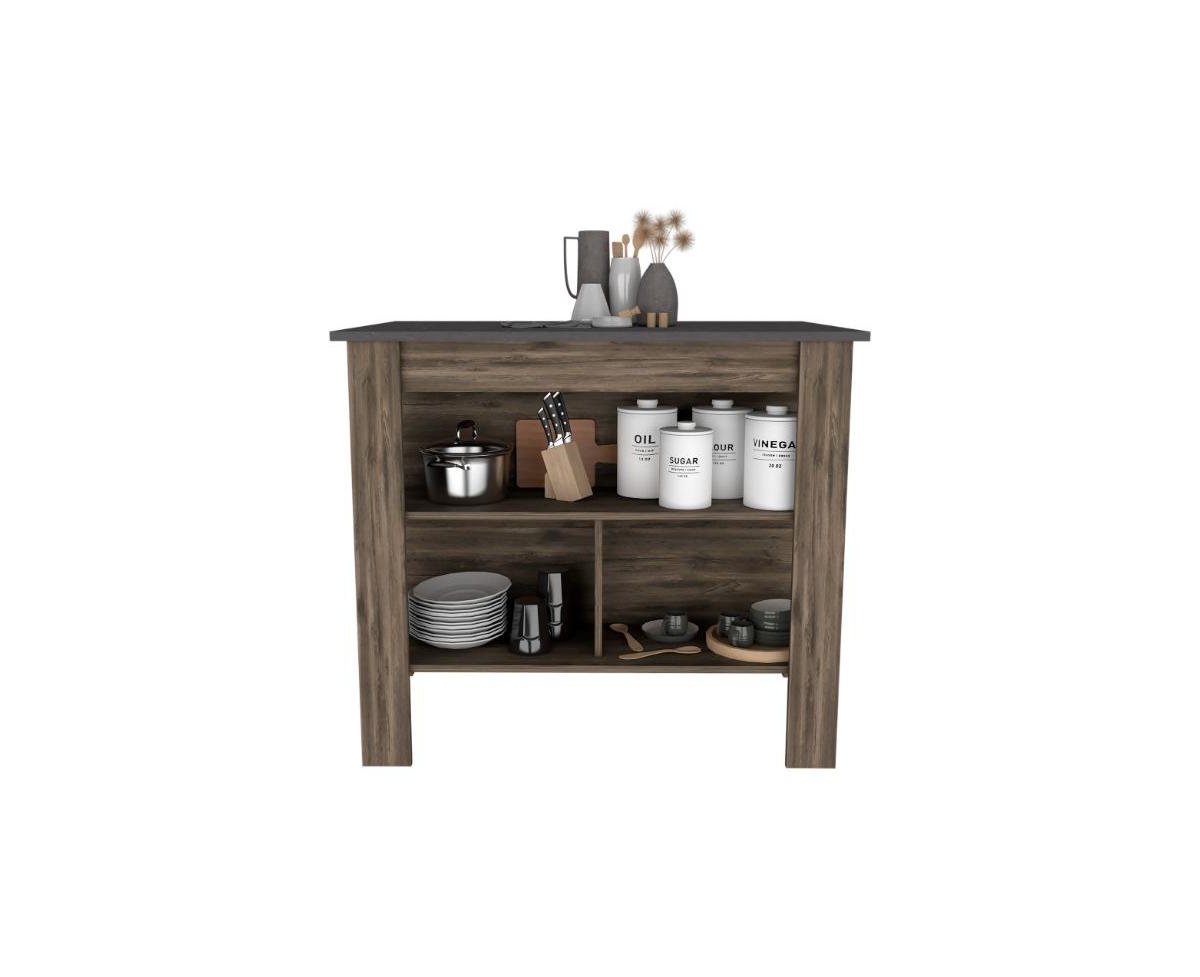 Fm Furniture Brooklyn Kitchen Island -/ onyx