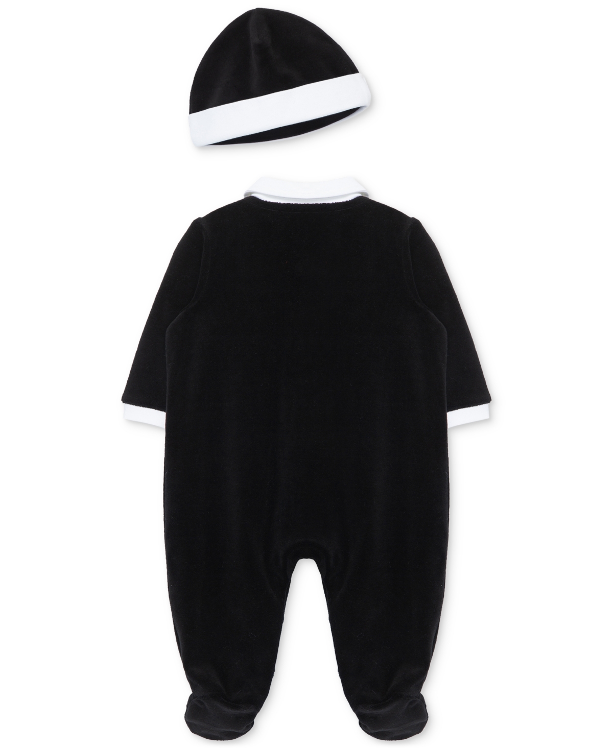 Little Me Baby Boys Tuxedo Footed Coverall & Hat, 2 Piece Set