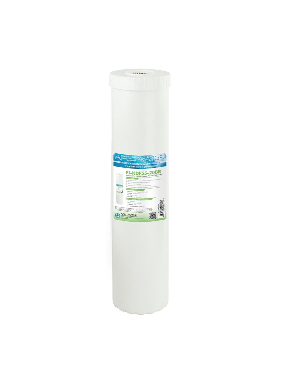 Chlorine, Heavy Metal and Bacteria Reduction Specialty Filter 4.5&#x22;x 20&#x22; - White