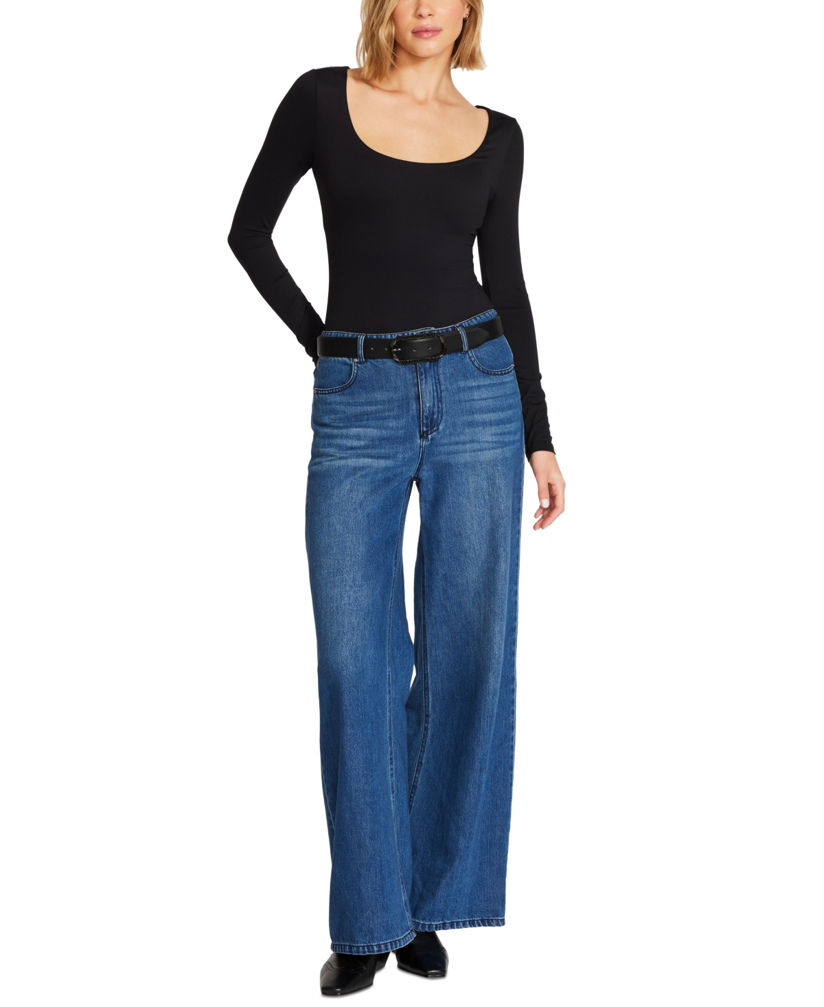 Steve Madden Women's Baguette Buckle Belt