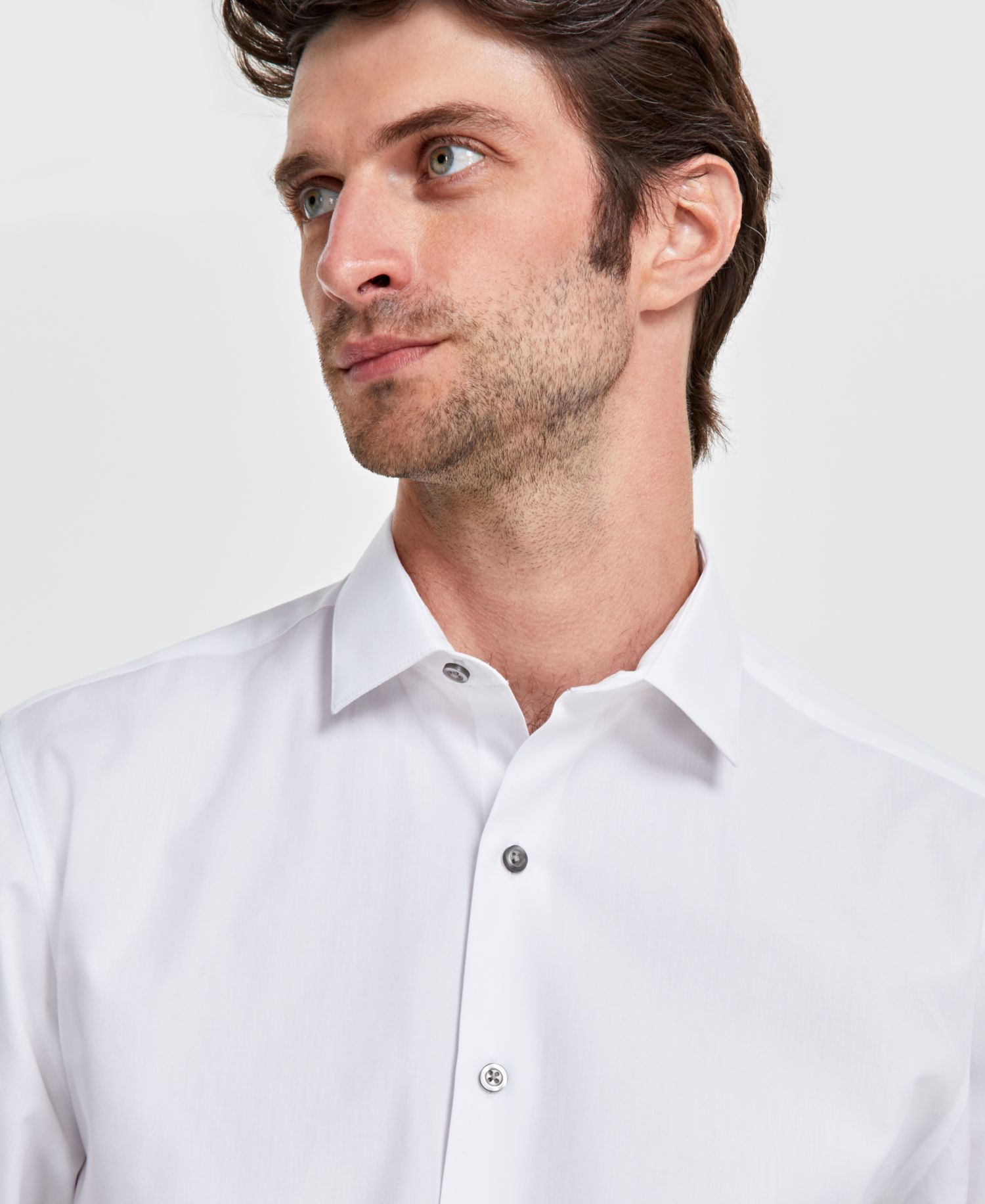 Men's Slim-Fit Solid Dress Shirt