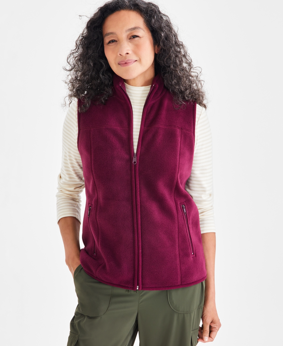 Macy's women's fleece vests cheap